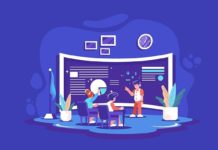 The Evolution of Classroom Technology: From Chalkboards to Digital Learning Mathematics class room illustration