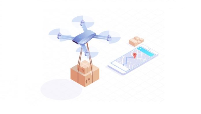 Drone delivery illustration