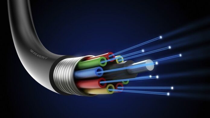 Fiber optic cable for internet illustration
