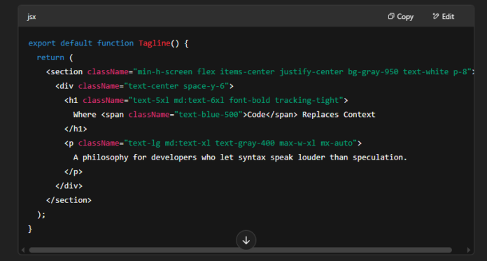 Where code replaces context